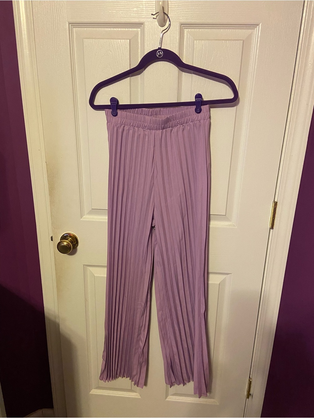 SHEIN Lavender Pleated Elastic Waist Pants